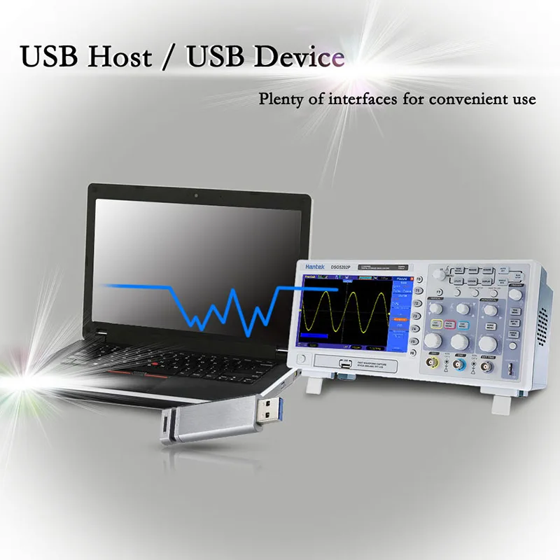 Hantek DSO5202P цифровой осциллограф 200 МГц 2 канала 1GSa/s 7 ''TFT lcd