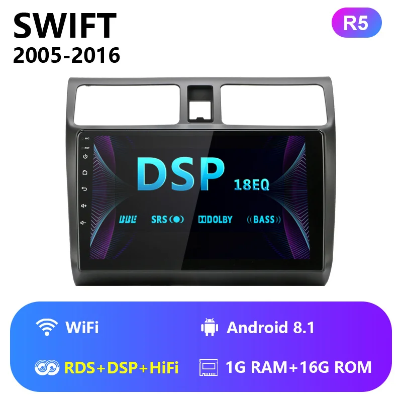 RDS DSP HiFi WiFi 10," Android 8,1 4G чистая Автомобильная Стерео gps навигация мультимедийный плеер для Suzuki Swift 2005- головное устройство RDS DSP AHD обратный - Цвет: RDS DSP HiFi WiFi