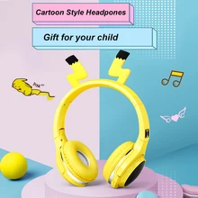 Cute Cartoon Wireless Bluetooth Headphone Pikachu Styling Wireless Sport Headset For Kid Chirdren For Xiaomi Iphone Laptop