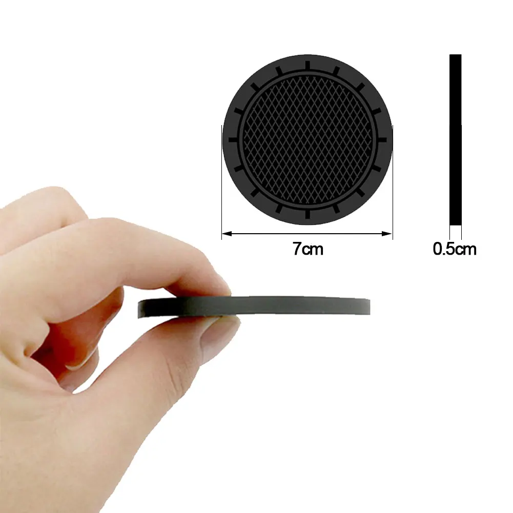 2Pieces Car Cup Mat Waterproof Vehicle Coaster Rubber Water Cup Bottle Holder Non-slip Pad for Auto Car Interior Accessories cup holder coasters car coaster pads