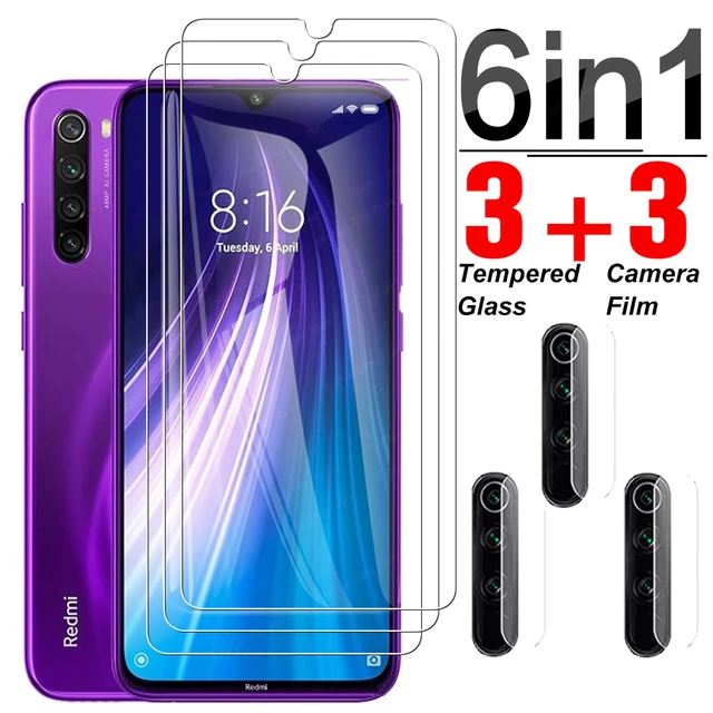 Vidrio Templado 6 en 1 para Xiaomi Redmi Note 8, Protector de pantalla de  cobertura completa, película de lente para Redmi 8a 7a note 8 Pro 8T 7,  vidrio de seguridad - AliExpress