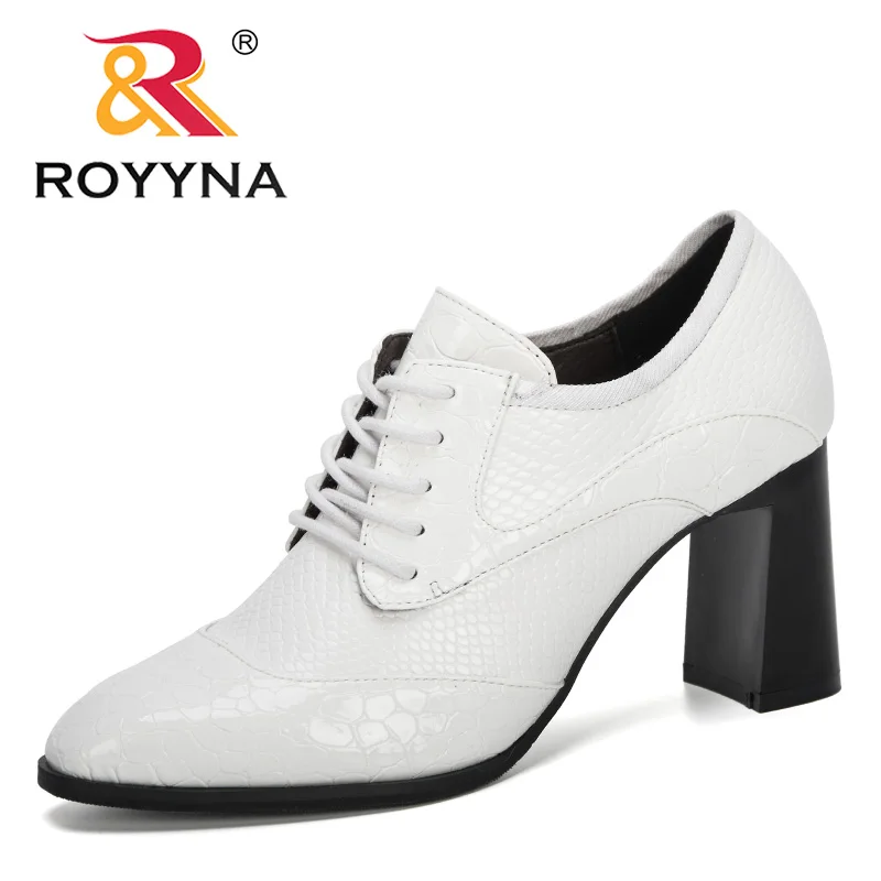 ROYYNA/Новинка года; дизайнерская Модная стильная обувь для вечеринок; женская свадебная обувь; туфли-лодочки на высоком каблуке; женские офисные модельные туфли; Feminimo - Цвет: White