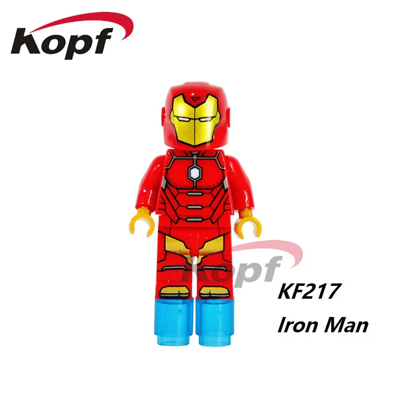 KF217 20Pcs No Box 20 шт. фигурки супер героев серии строительные блоки Железный человек утка обучающая Подарочная игрушка модель для детей KF574 - Цвет: KF217 20Pcs No Box