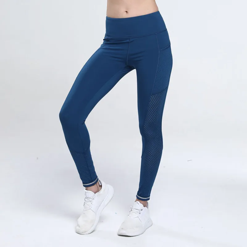 Длинные Стильные Леггинсы для велоспорта и бега в европейском и американском стиле, чистый цвет, сетка в 2019 году JRF19006