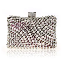 Квадратный кристалл вечерние сумки Полный Имитация жемчуга дизайнер клатч известного бренда для женщин клатч вечерние сумки WY93