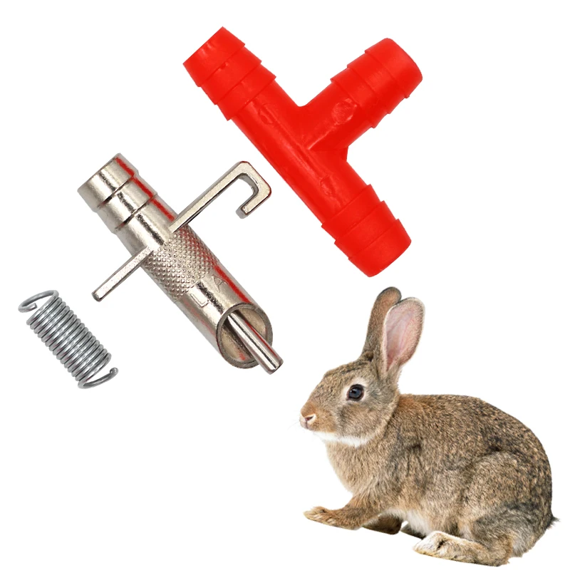 10 unids/set conejo galvanizado bebedor roedores bebedero automático alimentador de bebedero conejo agua pezón conejito granja Accesorios