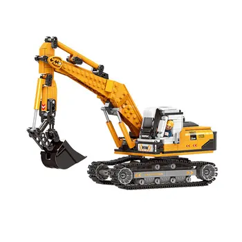 

Building Bricks Engineering Series Lifting Crane Excavator Bulldozer Toy Environmental Protection Gift