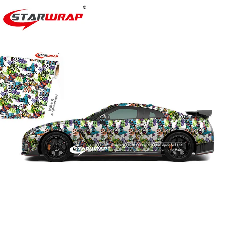 Starwrap мультяшная камуфляжная оберточная пленка камуфляжная виниловая упаковка для автомобиля Наклейка различных размеров матовая и глянцевая поверхность выбор