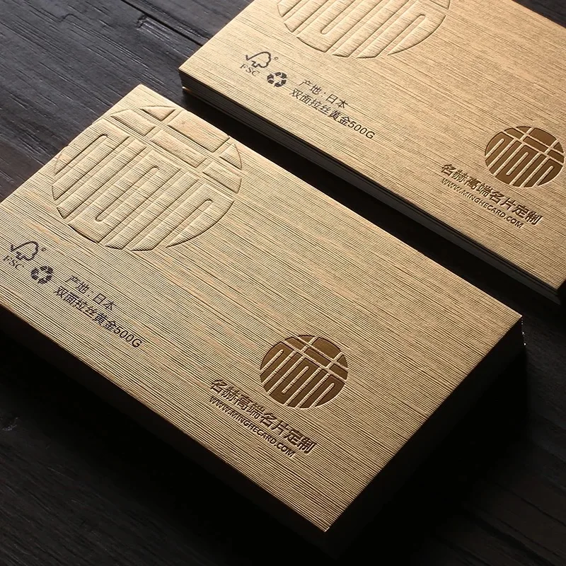 Custom Business Card Printing Brushed Gold 500gsm Special Paper Creative Personalized Thick Gift Office Cards Printed 200pcs | Канцтовары