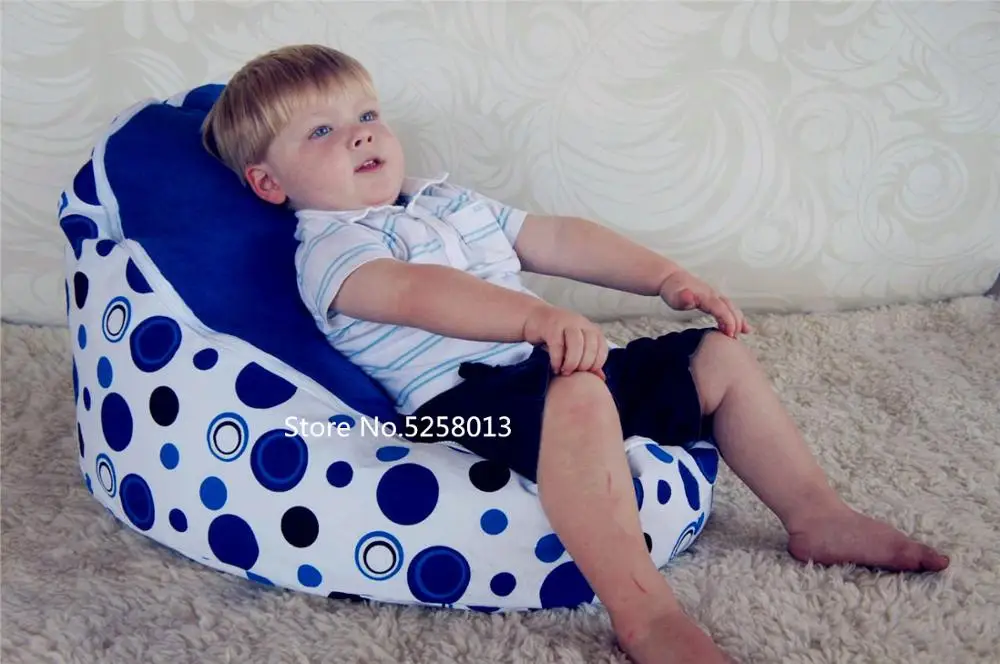 Два в одном детское передвижное кресло, детское сиденье bena с 2 топами без наполнителя-синий горошек