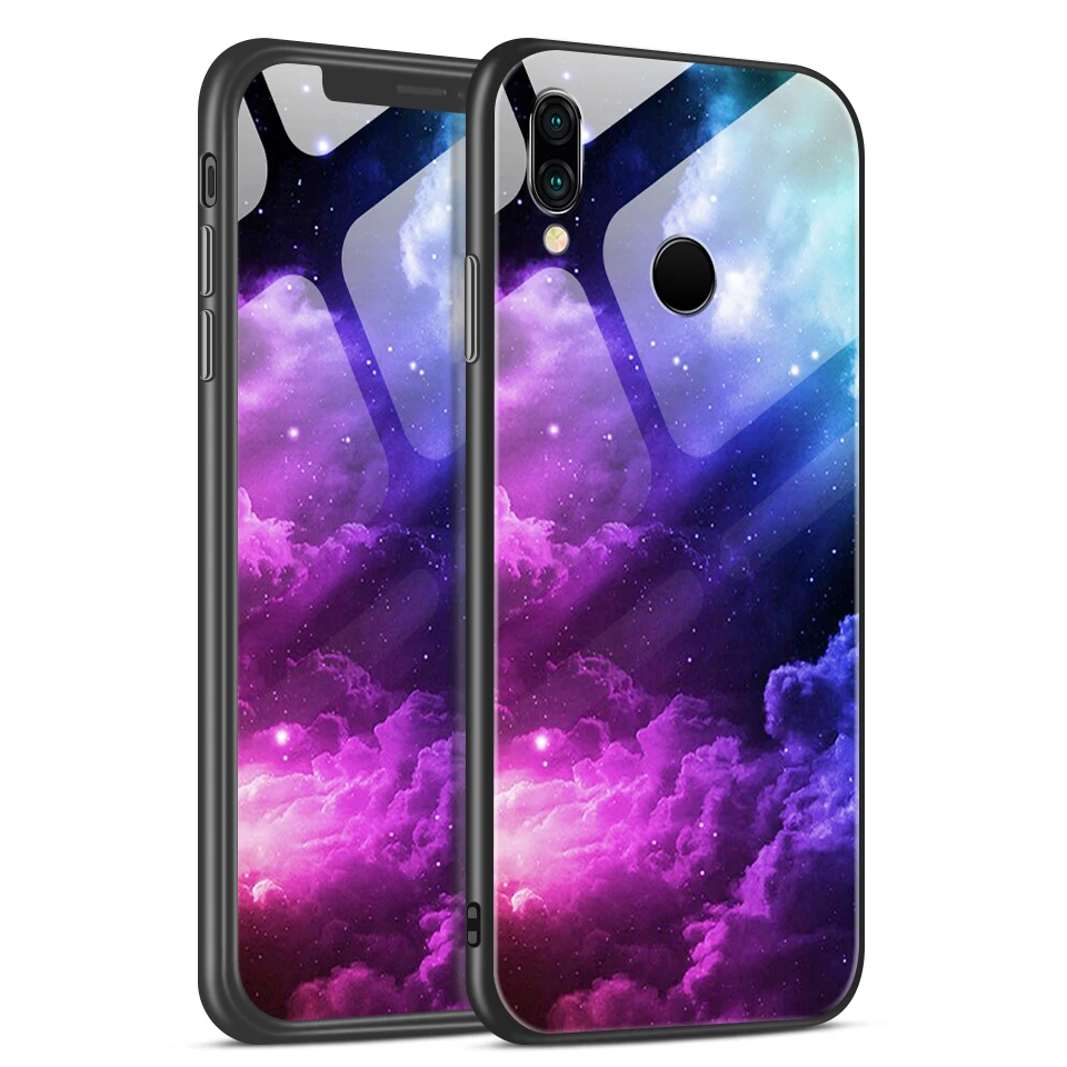 W130 Для huawei P20 Lite Pro Plus TPU Мягкий край задняя крышка из закаленного стекла чехол для телефона huawei P20lite/Nove3e модный жесткий чехол - Цвет: W130