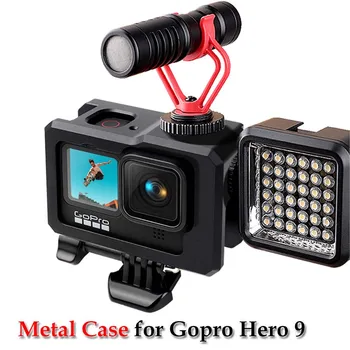 

Metal Case for Gopro Hero 9 Black Aluminum Alloy Protective Shell Cover with Dual Cold Shoe Port for Gopro Hero 9 Black Camera