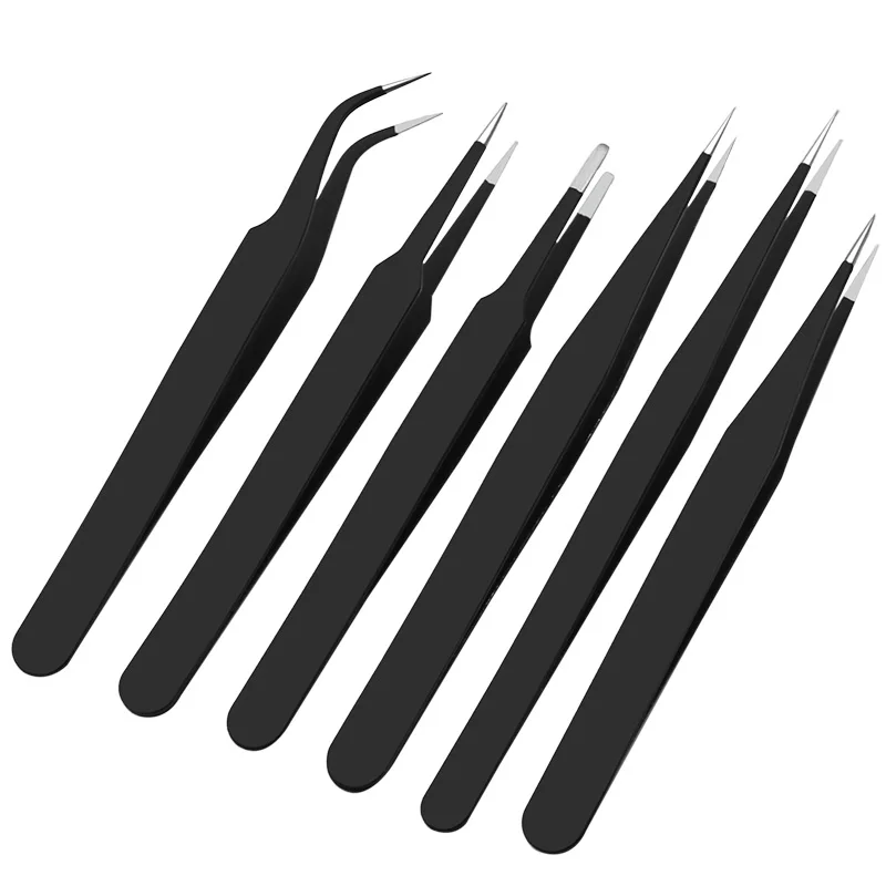 High quality BGA Precision ESD Tweezers Set all metal anti static