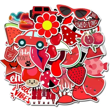

50 Sheets/set Valentine Red Doodle Stickers Stationery Stickers Young Cool DIY Computer Laptop Notebook