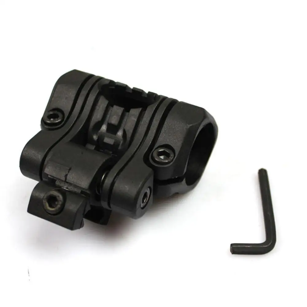 

HiMISS 25mm Flashlight Bracket Five Gear Fishbone Flashlight Clip Guide Rail Helmet Plastics strong light wear resistant
