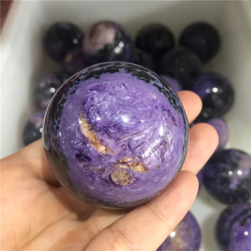 50 мм натуральный камень Charoite Хрустальная насадка шар фиолетовый натуральный камень s энергетический камень домашний Декор подарок
