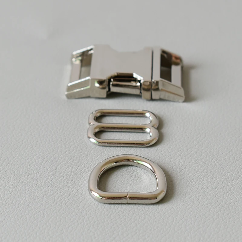 Silver 10 компл./лот металлическая пряжка раскола регулировочный ремень роликовый ползунок 20 мм D рюкзак с кольцами сумка ошейник поводок для питомца собаки Швейные аксессуары «сделай сам» - Цвет: Silver