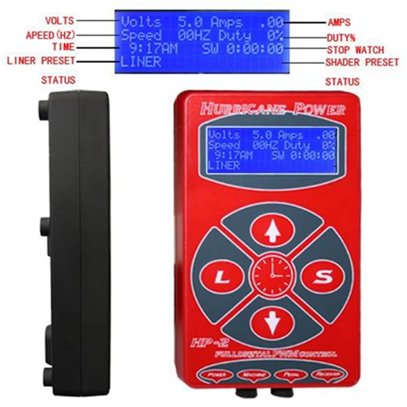 Red-tattoo-power-supply-Hurricane-red-color-HP-2-Power-Supply-Tattoo-Digital-Dual-Power-Supply-Tattoo