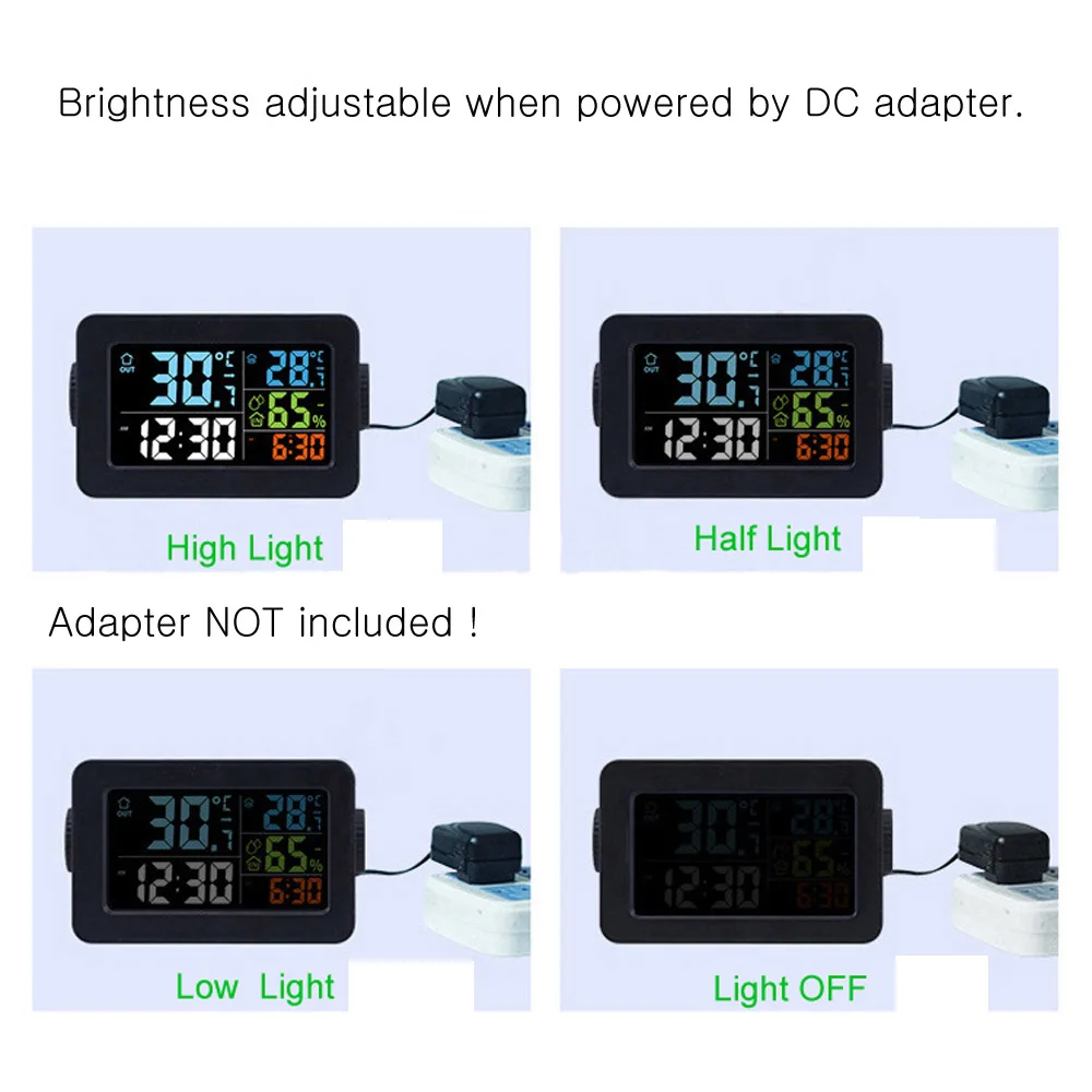 Lcd настольные цифровые красочные умные часы-будильник с термометром и гигрометром влажности настольные часы с зарядным устройством Wake Snooze