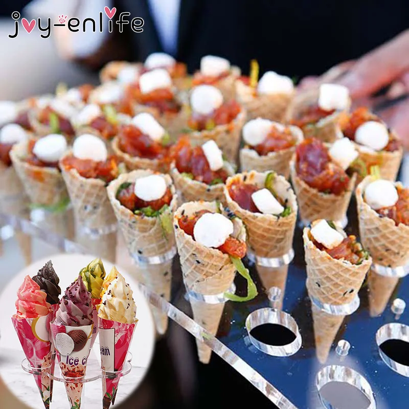 

1Pcs Acrylic Ice Cream Cake stand pastry Ice piping Bag Holder ice Cream confectionery Candy shelf party sweets Xmas decoration