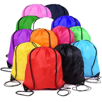 

1 PC Portable Drawstring Bag Waterproof Sports Riding Gym Drawstring Backpack Shoes Clothes Organizer Bag Customizable Dropship