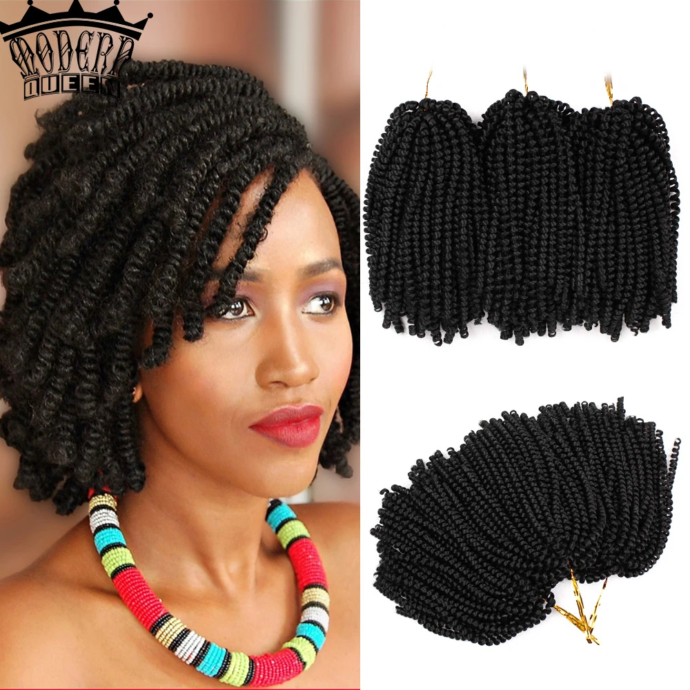 Современные королевские 8 дюймовые Омбре весенние спиральные волосы вязанные