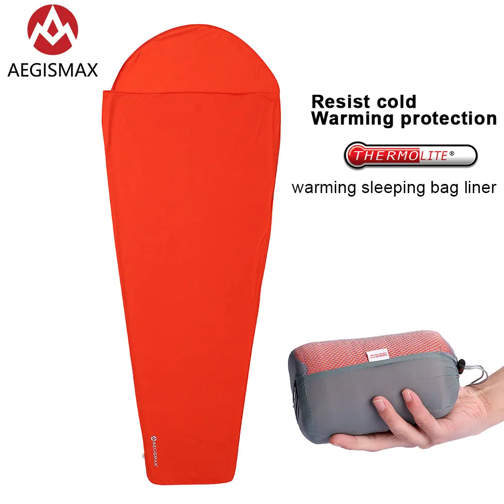 Sleeping Bag AEGISMAX Thermolite Warming 5/8 Celsius Sleeping Bag Liner Outdoor Camping Portable Single Bed Sleeping Sheet Lock Temperature