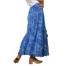 Женские юбки, новинка, Женская юбка с высокой талией, необычная, с разрезом, в стиле бохо, юбка с цветочным принтом, пляжная юбка, вечерние юбки# 40