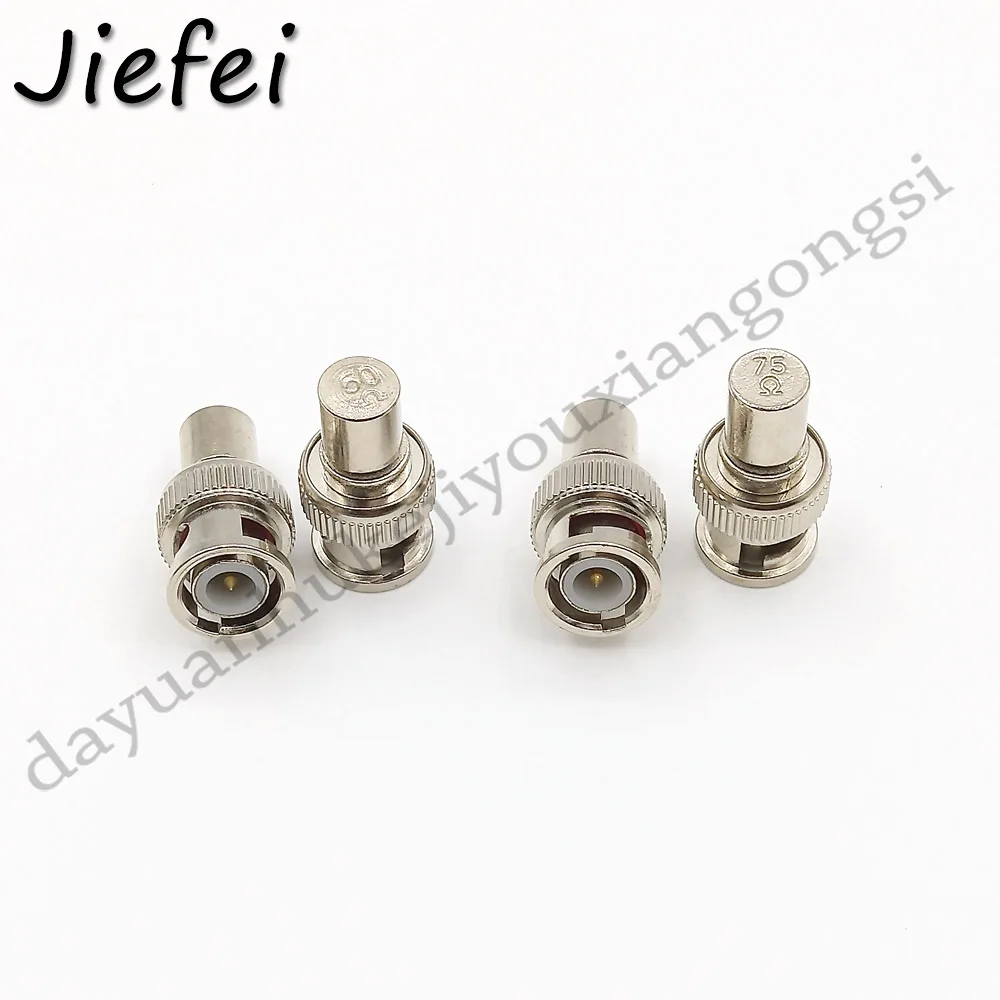 2pcs-brass-BNC-Male-Plug-RF-Coaxial-Connector-Adapter-50-OHM-75-OHM-End ...