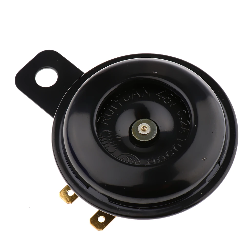 48V 0.2A Universal Super Loud Horn for Electric Bike Scooter Motorbike Bracket Black Shockproof Anti-corrosive Trumpet