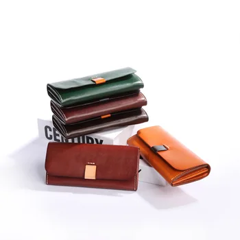 

2019 New Vintage Original Handmade Leather Long Wallet Multi-function Card Bag