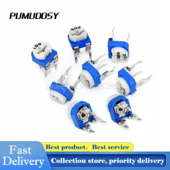 

50pcs RM065 RM-065 100 200 500 1K 2K 5K 10K 20K 50K 100K 200K 500K 1M ohm Trimpot Trimmer Potentiometer variable resistor WH06-2