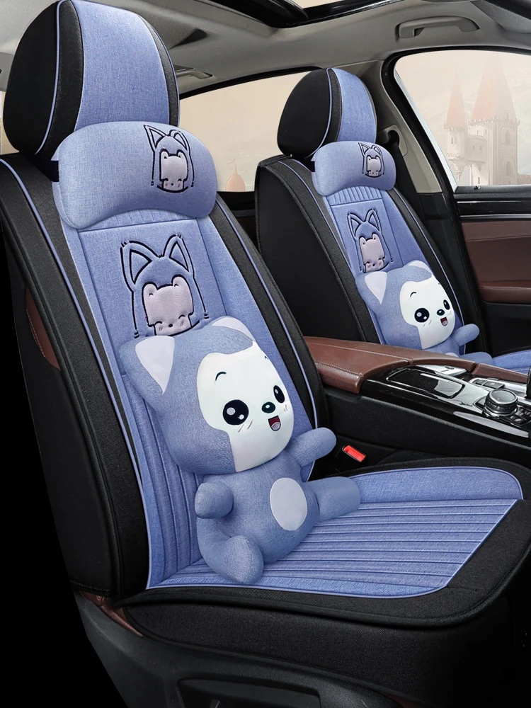 Full Coverage flax fiber car seat cover auto seats covers for audi a4 b5 b6 b7 avant b8 b9