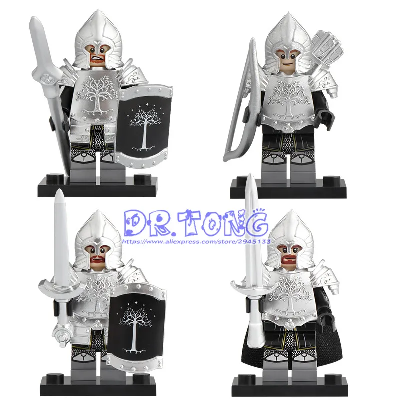 

50pcs Lord of the Rings Figure Soldier Medieval Knight of Archer Sword Building Blocks Toys for Children KT1015