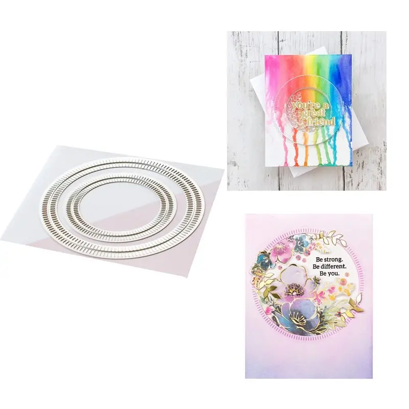 2021 New Circlet Die Cuts Metal Cutting Dies and Scrapbooking For Paper Making Two Circles Embossing Card Frame Craft | Дом и сад