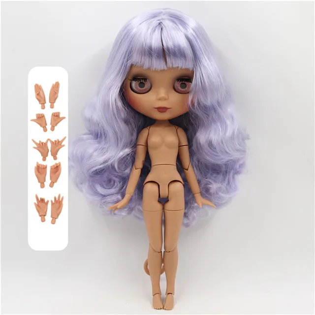 ICY factory шарнирная кукла blyth mix violet hair joint body matte face 30 см 1/6 toy - Цвет: doll with hand A
