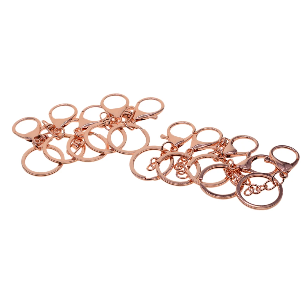 Pack of 10 O-ring Swivel Trigger Clips Hooks Metal Keychain Key Ring Lobster Clasps, Perfect Size For Crafts