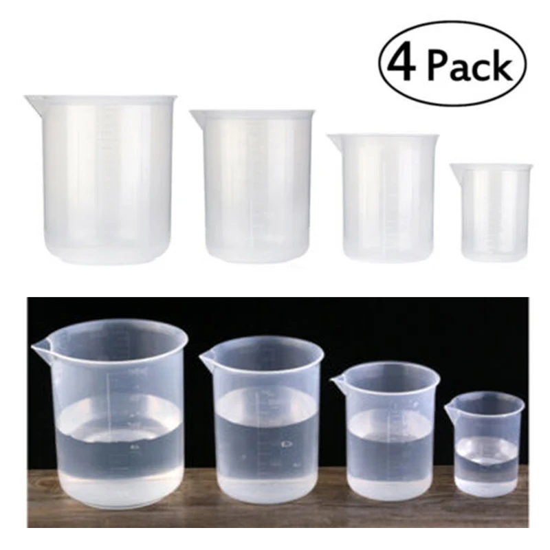 4 шт/комплект 50-500 мл пластиковый мерный стакан кувшин Градуированный для полива
