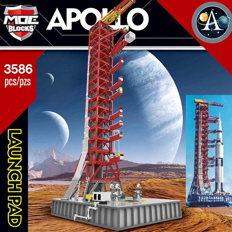 Конструктор MOC Ideas строительные блоки космическая ракета пусковая полка для Saturn V
