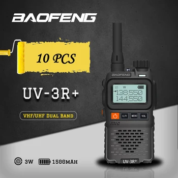 

10 pcs Baofeng UV 3R+ FM Transceiver Walkie Talkie Mini Portable CB Radio Dual Band UHF VHF Ham CB Radio VOX Flashlight