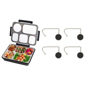 

4 Pcs Christmas Stocking Holders Mantle Hooks Hanger Christmas & 1 Pcs Lunch Bento Box Insulated Food Storage