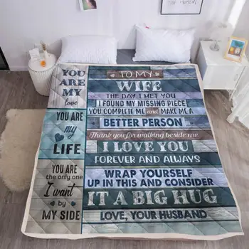 

A Letter Blanket Message From Husband To Wife Reversible Fleece Blanket Message Printing Quilt Good Christmas Gift To Your Wife
