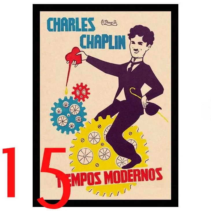 Коричневый Идеальный JL Charles Chaplin город огни большой диктатор Ретро плакаты крафт обои высокое качество живопись для HBA73 - Цвет: Коричневый