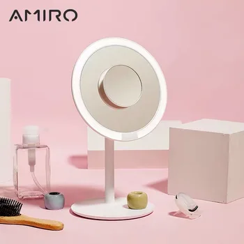 

AMIRO 5 Times Magnifier Make Up Mirrors Cosmetic LED Light Adsorbable Suction Cup Magnifying Mirror Facial Care Tools Bathroom