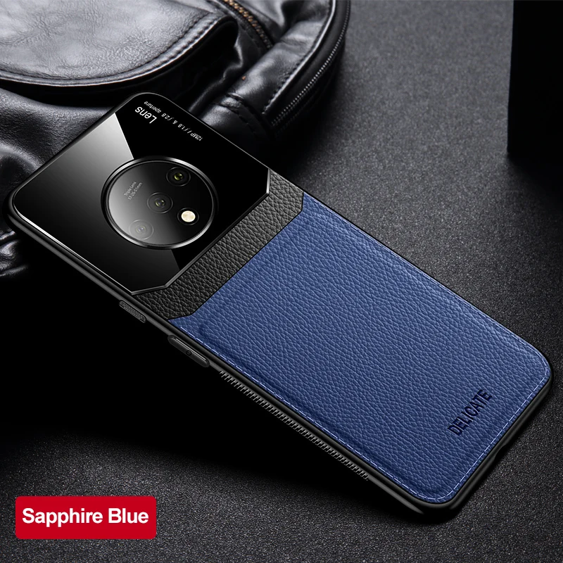 Blue Чехол для Oneplus 7 T Pro Силиконовый противоударный бампер из искусственной кожи плексиглас задняя крышка для Oneplus One plus 6 6T 7 T pro Чехол Для Телефона - Цвет: Blue
