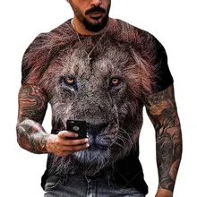 

2022 Summer 3d Printed T Shirt Men Lion King Cartoon Print Clothing Top Comfortable Street Plus Size Short Sleeve 6xl
