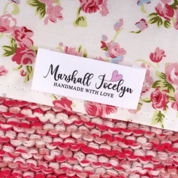 

Fold, Over Fabric Garment Tags, For Handmade Items, Customise Your Text, 20mm, Sewing Knitted, Crochet Handsewn(MD2074)