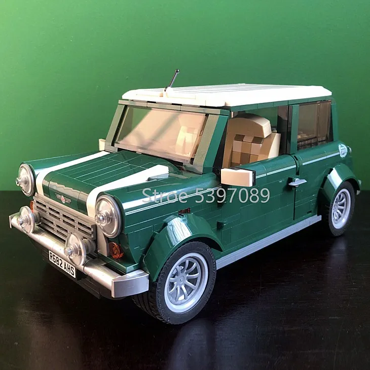 

21002 IN STOCK Building-Blocks Bricks Compatible With Legoinglys CREATOR MINI Cooper MK VII 10242 Green Car Toys For Children