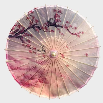 

Windproof Oiled Paper Umbrella Rain Women High Quality Full Bamboo and Wooden Decorative Chinese Japanese Umbrellas Dance Props