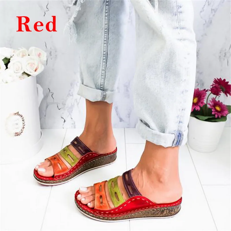 LOOZYKIT Летние женские сандалии шить сандалии женская повседневная обувь с открытым носком Модная обувь на платформе туфли на танкетке шлепанцы пляжная обувь - Цвет: Style A 3